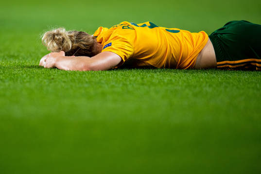 Rhiannon Roberts of Wales in pain