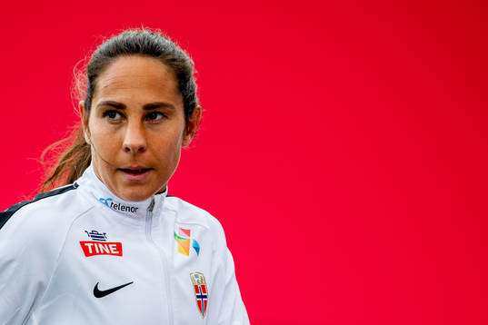 Ingrid Moe Wold of Norway warms up