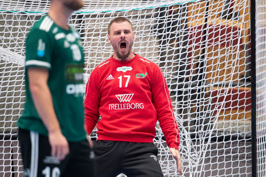 Helsingborgs målvakt Michael Andersson agerar