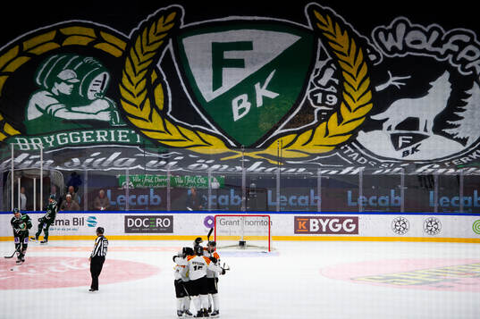Brynäs spelare jublar