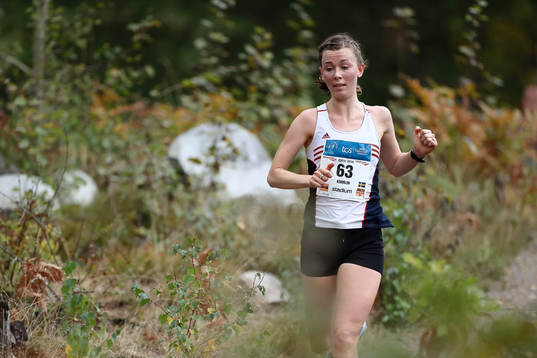 Segrare Hanna Kumlin, Örgryte IS, i klass Kvinnor 30 km