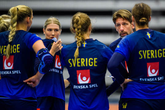Förbundskapten Tomas Axner håller i en samling