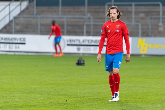 Helsingborgs Mix Diskerud före fotbollsmatchen i Svenska