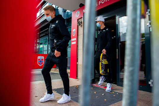 Martin Ødegaard and Erling Braut Haaland of the Norwegian
