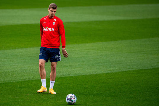 Alexander Sørloth of the Norwegian national football team