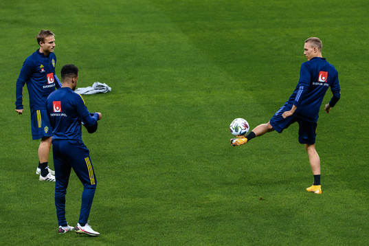 Pierre Bengtsson, Martin Olsson and Ludwig Augustinsson of