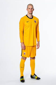 Goalkeeper André Hansen of the Norwegian national football
