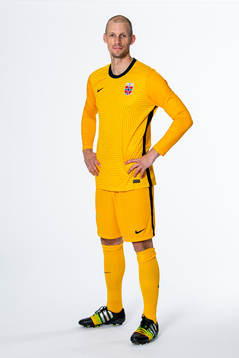 Goalkeeper André Hansen of the Norwegian national football