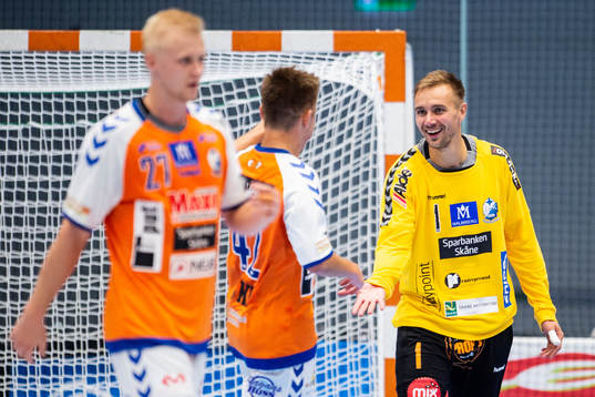 Kristianstads målvakt Espen Christensen jublar