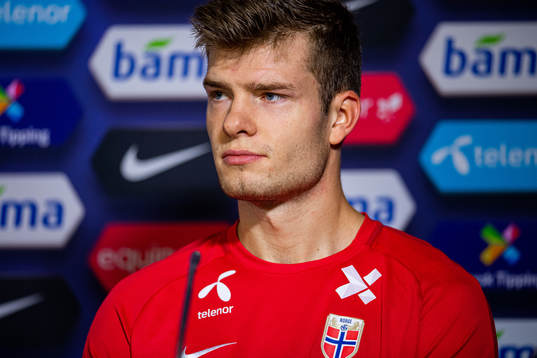 Alexander Sørloth of the Norwegian national football team