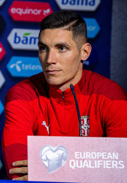 Nikola Milenković of the Serbian national football team