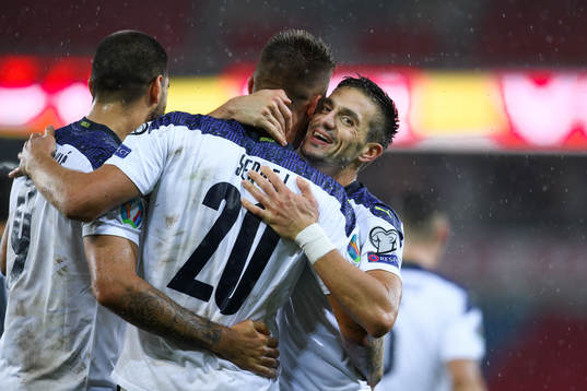 Sergej Milinkovic-Savic, Aleksandar Mitrovic and Dusan