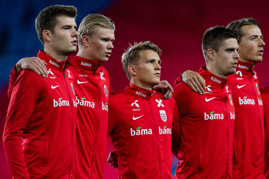 Alexander Sørloth, Erling Braut Haaland and Martin