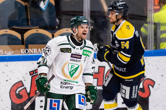 Färjestads Jacob Nilsson jublar