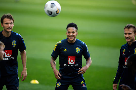 Albin Ekdal, Martin Olsson and Pierre Bengtsson of the