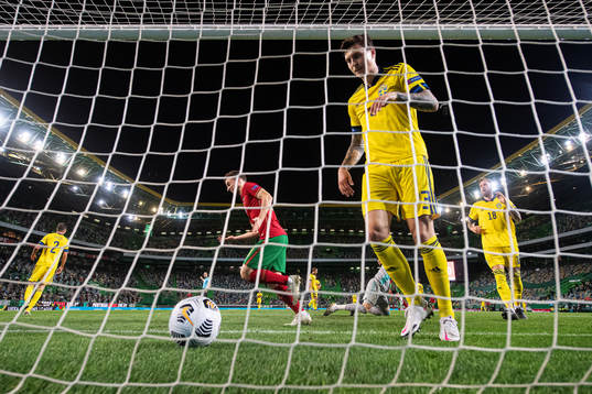Diogo Jota of Portugal celebrates the 1-0 goal from