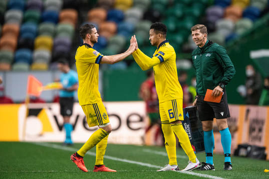 Marcus Berg and Martin Olsson  of Sweden
