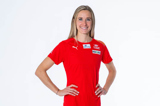 Hedda Hynne of the Norwegian national athletics team poses
