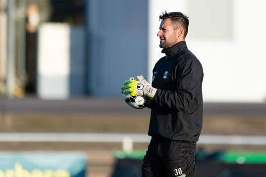 Varbergs målvakt Stojan Lukic före fotbollsmatchen i