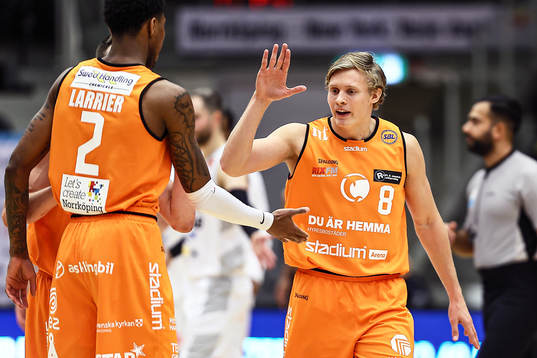 Norrköping Dolphins Felix Terins jublar