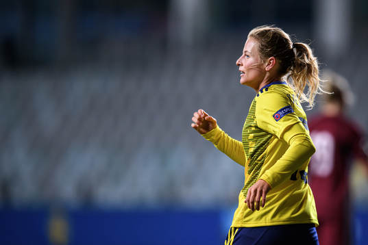 Anna Anvegård of Sweden celebrates the 2-0 goal