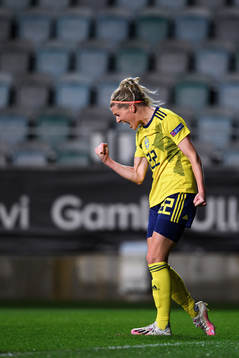 Olivia Schough of Sweden celebrates the 3-0 goal