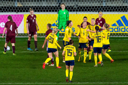 Filippa Curmark of Sweden celebrates