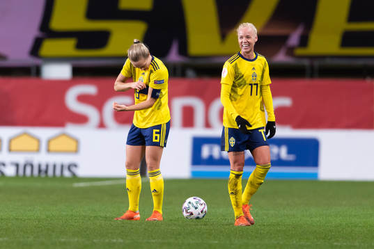 Magdalena Eriksson and Caroline Seger of Sweden