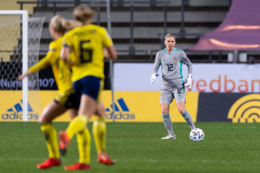 Goalkeeper Jennifer Falk of Sweden