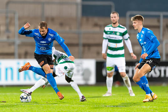 Halmstads Joel Allansson och Halmstads Erik Ahlstrand