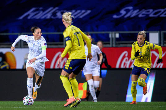 Sara Björk Gunnarsdóttir of Iceland and Nathalie Björn
