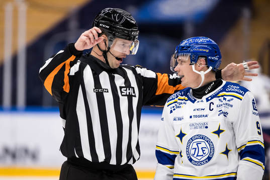 Domare Johan Nordlöf och Leksands Patrik Zackrisson