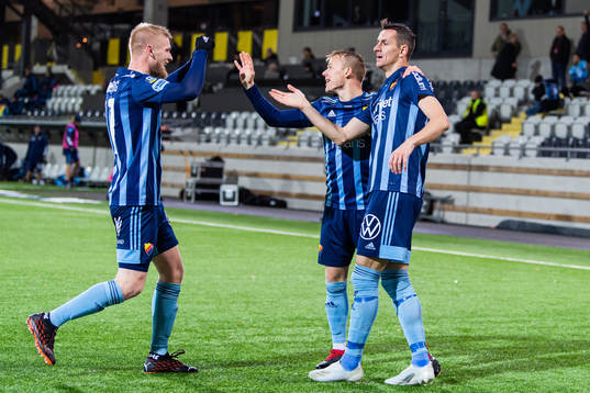Djurgårdens Kalle Holmberg, Elliot Käck och Haris