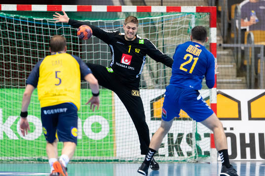 Goalkeeper Peter Johannesson of Sweden