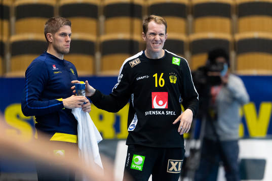 Goalkeeper Peter Johannesson and goalkeeper Mikael Aggefors
