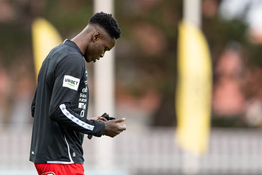 Elfsborgs Joseph Stanley Okumu före fotbollsmatchen i