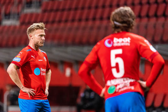 Helsingborgs Andreas Landgren och Brandur Hendriksson deppar