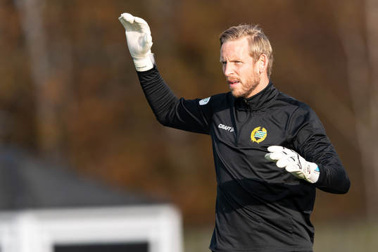 Hammarbys målvakt David Ousted före fotbollsmatchen i