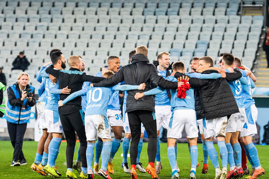 Malmö FFs spelare jublar över SM-guldet