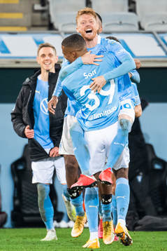 Malmö FFs Isaac Kiese Thelin, Amin Sarr och Anders