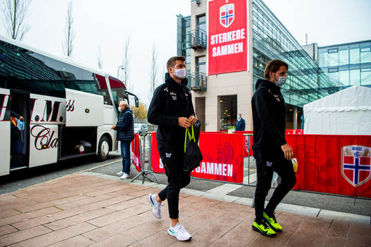 Alexander Sørloth and Stefan Strandberg of the Norwegian