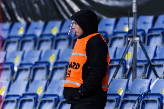 A steward with a face mask due to the corona virus, Covid-19