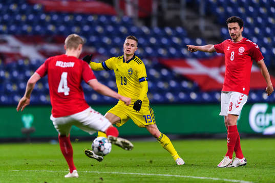 Mattias Svanberg of Sweden and Thomas Delaney of Denmark
