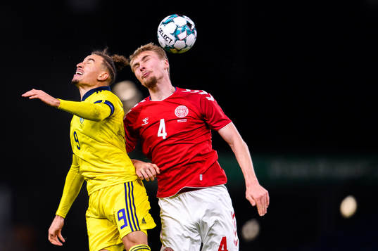 Jordan Larsson of Sweden and Victor Nelsson of Denmark