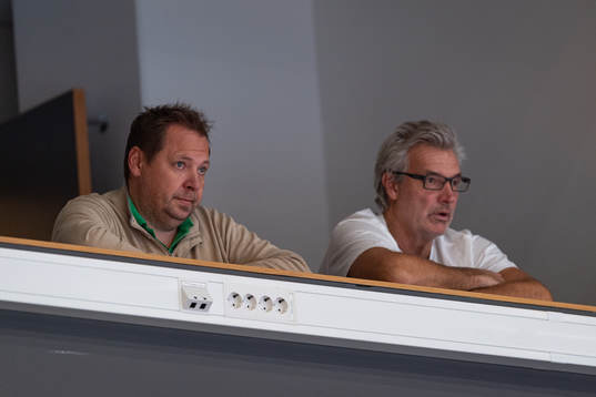 Helsingborgs klubbchef Mats Engblom och marknadsansvarig