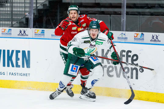 Frölundas Max Friberg och Färjestads Joakim Nygård