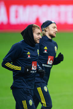 Dejan Kulusevski and Emil Forsberg of the Swedish national