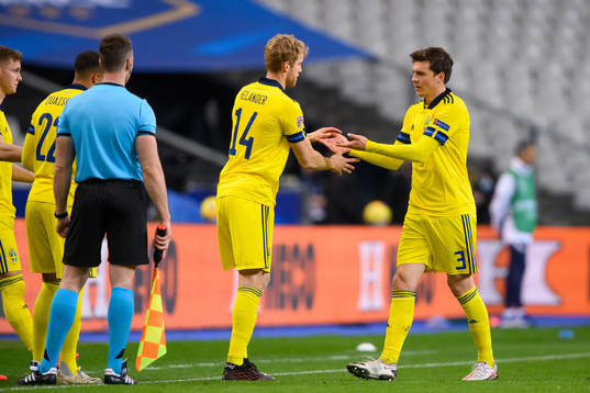 Filip Helander and Victor Nilsson Lindelöf of Sweden