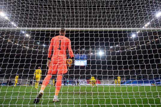 Goalkeeper Robin Olsen of Sweden looks dejected