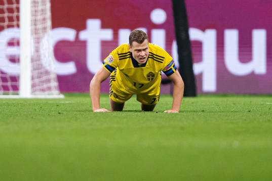 Viktor Claesson of Sweden looks dejected